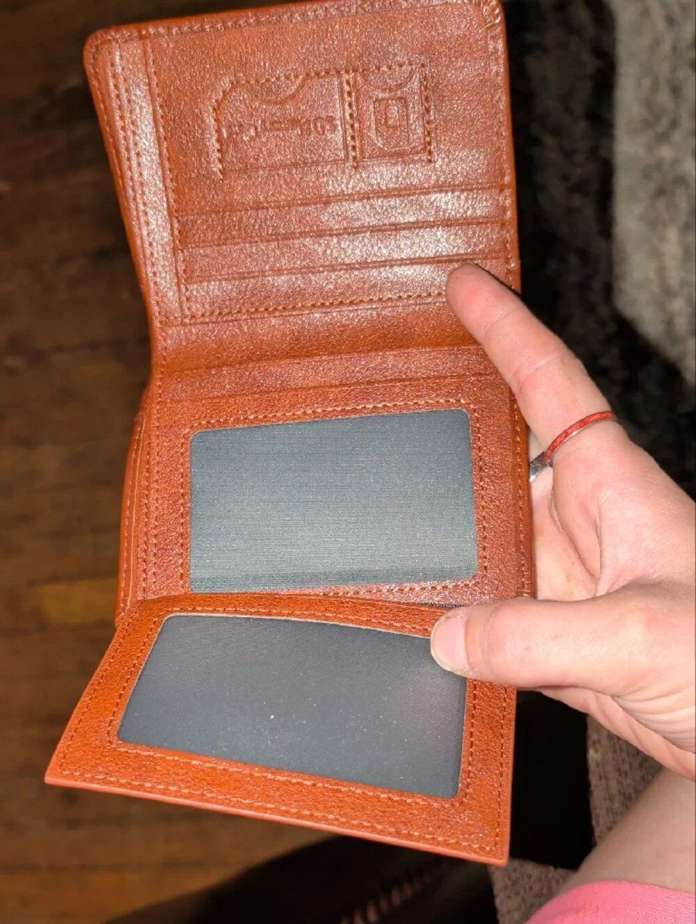Banyanu Genuine Cowhide Leather Card Wallet - Cognac Brown